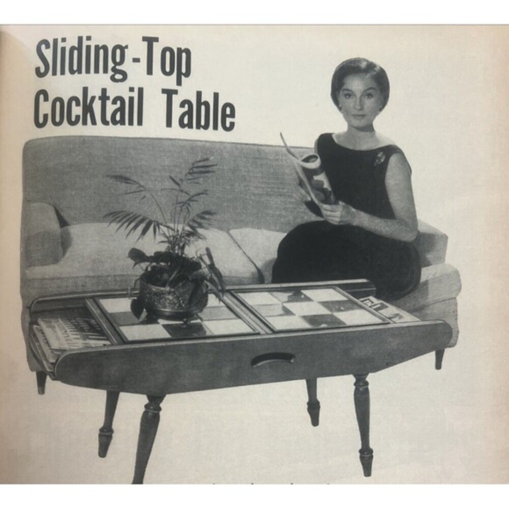 Sliding Top Cocktail Table 1961 HowTo Build PLAN Mid-Century Host Serving Tray
